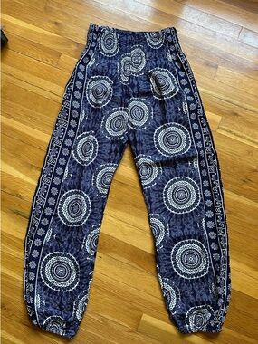 Bohemian Navy Printed Jogger Pants